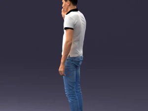 000265 Man Talking on Phone 0522 3D Model