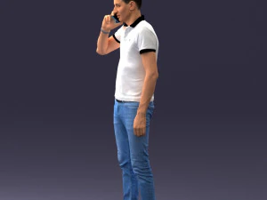 000265 Man Talking on Phone 0522 3D Model