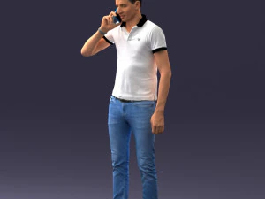 000265 Man Talking on Phone 0522 3D Model