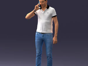 000265 Man Talking on Phone 0522 3D Model
