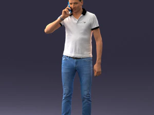 000265 Man Talking on Phone 0522 3D Model