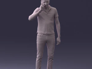 000265 Man Talking on Phone 0522 3D Model