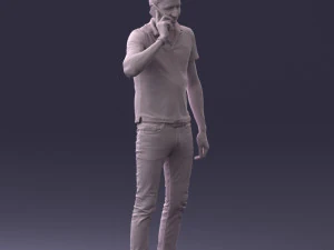 000265 Man Talking on Phone 0522 3D Model