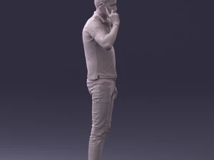 000265 Man Talking on Phone 0522 3D Model