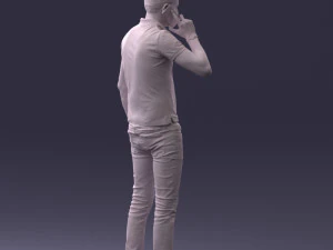 000265 Man Talking on Phone 0522 3D Model