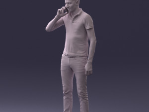 man with mobile 0522 3D मॉडल