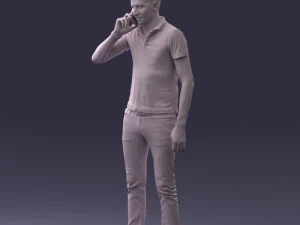 000265 Man Talking on Phone 0522 3D Model