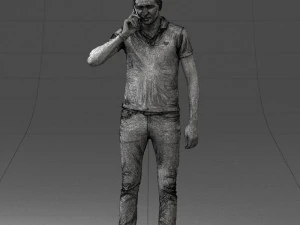 000265 Man Talking on Phone 0522 3D Model