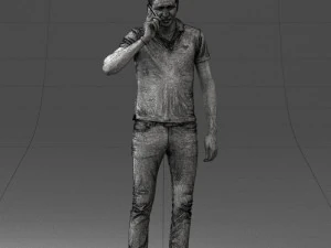 000265 Man Talking on Phone 0522 3D Model