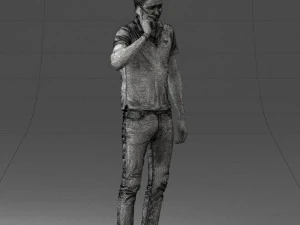 000265 Man Talking on Phone 0522 3D Model