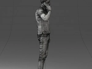 000265 Man Talking on Phone 0522 3D Model