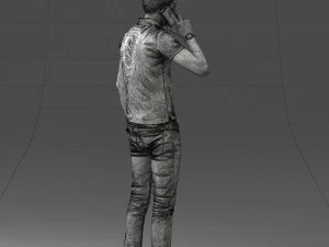 000265 Man Talking on Phone 0522 3D Model