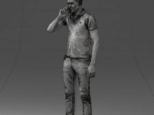 000265 Man Talking on Phone 0522 3D Model