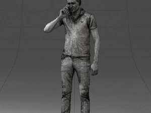 000265 Man Talking on Phone 0522 3D Model