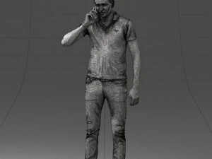 000265 Man Talking on Phone 0522 3D Model