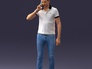 man with mobile 0522 3d print ready 3Dプリントモデル