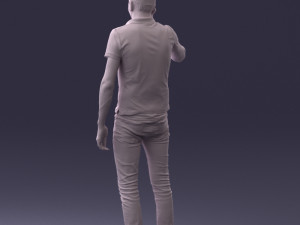 man with mobile 0522 3d print ready Model Cetak 3D