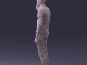 man with mobile 0522 3d print ready Model Cetak 3D