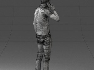man with mobile 0522 3d print ready Model Cetak 3D