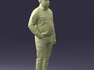 000261 Casual Man in Checkered Shirt and Jeans 0403 3dp 3D Print Model