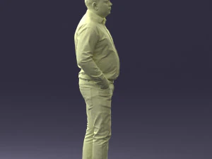 000261 Casual Man in Checkered Shirt and Jeans 0403 3dp 3D Print Model
