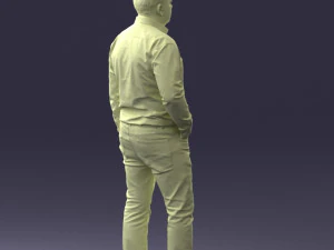 000261 Casual Man in Checkered Shirt and Jeans 0403 3dp 3D Print Model