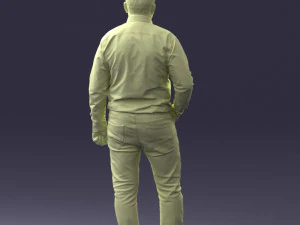 000261 Casual Man in Checkered Shirt and Jeans 0403 3dp 3D Print Model