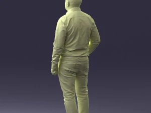 000261 Casual Man in Checkered Shirt and Jeans 0403 3dp 3D Print Model