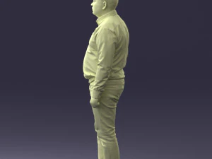 000261 Casual Man in Checkered Shirt and Jeans 0403 3dp 3D Print Model