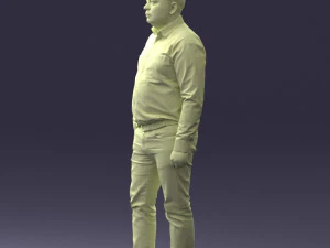 000261 Casual Man in Checkered Shirt and Jeans 0403 3dp 3D Print Model