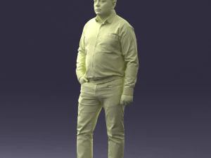 000261 Casual Man in Checkered Shirt and Jeans 0403 3dp 3D Print Model