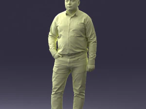 000261 Casual Man in Checkered Shirt and Jeans 0403 3dp 3D Print Model