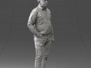 000261 Casual Man in Checkered Shirt and Jeans 0403 3dp 3D Print Model