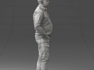 000261 Casual Man in Checkered Shirt and Jeans 0403 3dp 3D Print Model