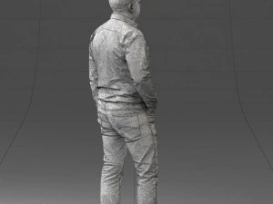 000261 Casual Man in Checkered Shirt and Jeans 0403 3dp 3D Print Model