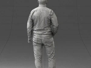 000261 Casual Man in Checkered Shirt and Jeans 0403 3dp 3D Print Model
