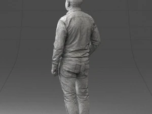 000261 Casual Man in Checkered Shirt and Jeans 0403 3dp 3D Print Model