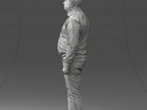 000261 Casual Man in Checkered Shirt and Jeans 0403 3dp 3D Print Model