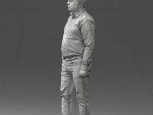 000261 Casual Man in Checkered Shirt and Jeans 0403 3dp 3D Print Model