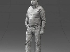 000261 Casual Man in Checkered Shirt and Jeans 0403 3dp 3D Print Model