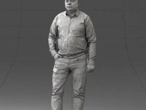 000261 Casual Man in Checkered Shirt and Jeans 0403 3dp 3D Print Model