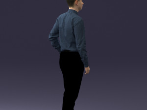 000259 Young Man in Business Casual Outfit with Red Tie 0321 3D 모델