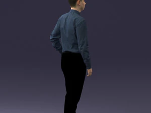 000259 Young Man in Business Casual Outfit with Red Tie 0321 3D Model