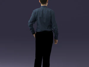 000259 Young Man in Business Casual Outfit with Red Tie 0321 3D Model