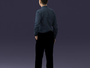 000259 Young Man in Business Casual Outfit with Red Tie 0321 3D 모델