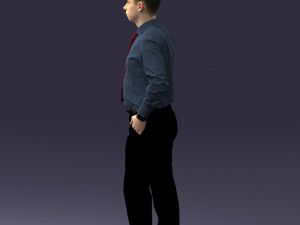 000259 Young Man in Business Casual Outfit with Red Tie 0321 3D 모델
