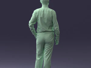000259 Young Man in Business Casual Outfit with Red Tie 0321 3D Model