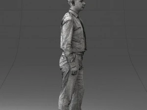 000259 Young Man in Business Casual Outfit with Red Tie 0321 3D Model