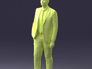 000257 Businessman in Blue Suit with Tie 0305 3D Model