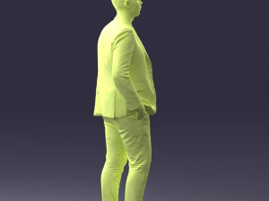 000257 Businessman in Blue Suit with Tie 0305 3D Model